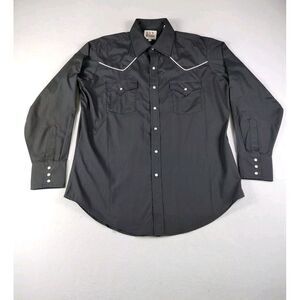 Ely Cattleman Pearl Snap Shirt Men's Large Westerncore Cowboycore Ranch PBR Farm